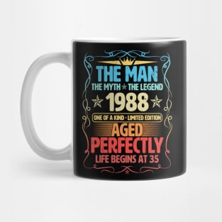 The Man 1988 Aged Perfectly Life Begins At 35th Birthday Mug